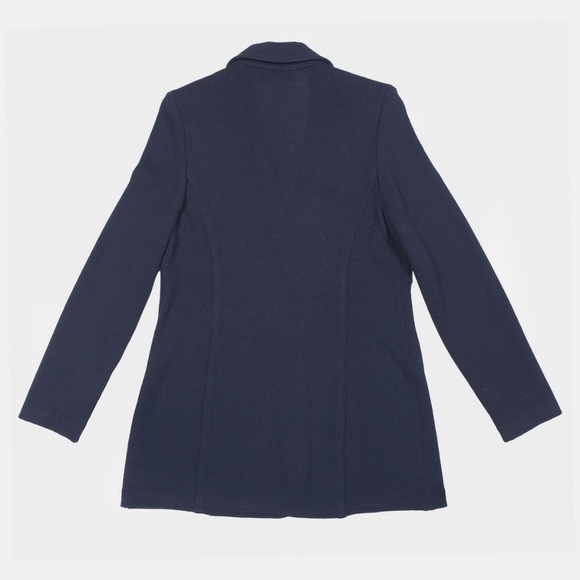 ST. JOHN by MARIE GRAY Navy Blue Knit Blazer Jacket Size 10 - Picture 4 of 9